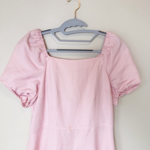 LOFT linen pink dress tie back size 6 - Picture 2 of 9